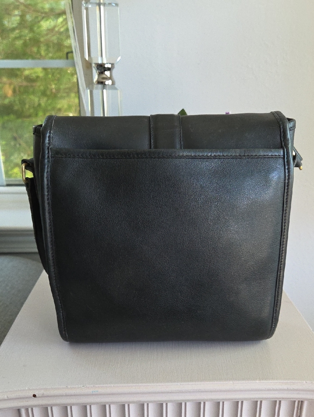 COACH Black Scout Vintage Leather Crossbody Bag 1980s - Picture 7 of 16